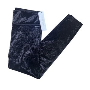 NWT Calvin Klein Black Velour Velvet High Waist Slimming Compression Leggings L